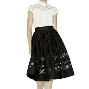 Alice + Olivia "Tamia" Black Lace Skirt